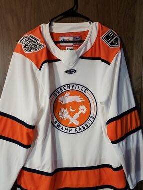 Greenville Swamp Rabbits White & Orange Hockey Jersey